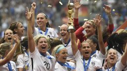 The United States Women's National Soccer Team celebrates after winning the Women's World Cup on Sunday, July 5 in Vancouver, Canada. The United States defeated Japan with a final score of 5-2.