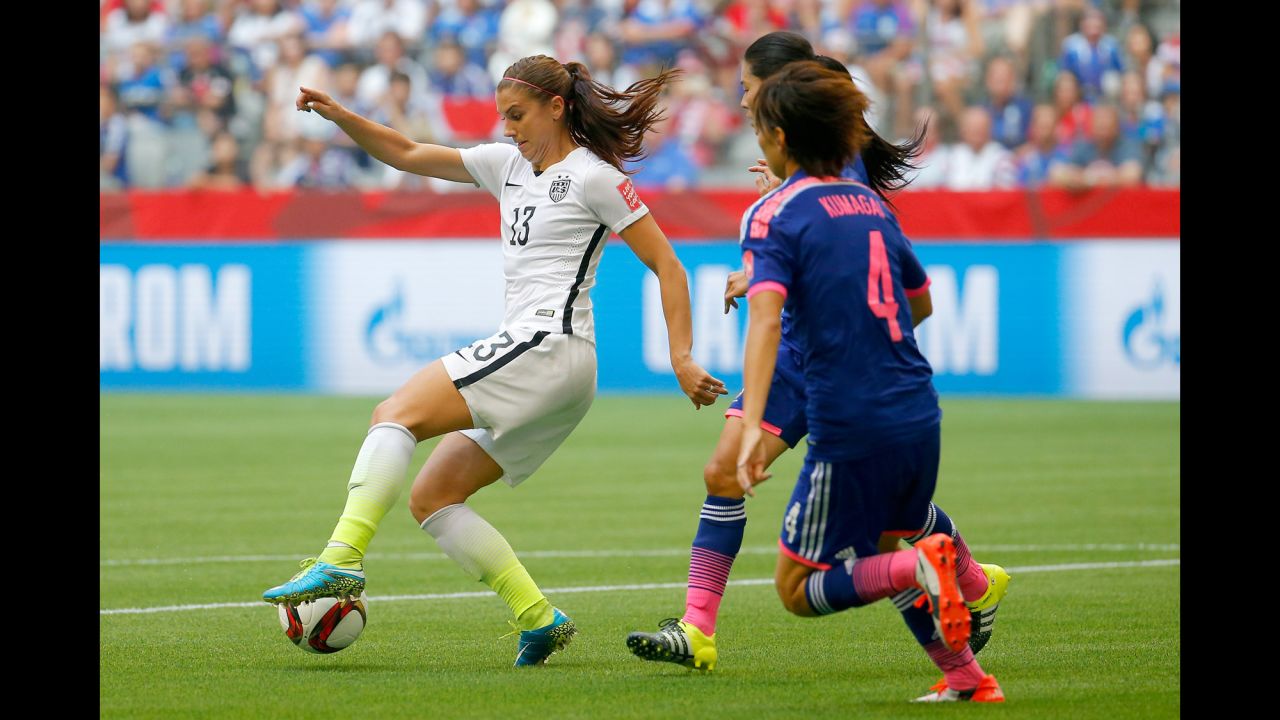 Alex Morgan of the United States controls the ball in the second half.