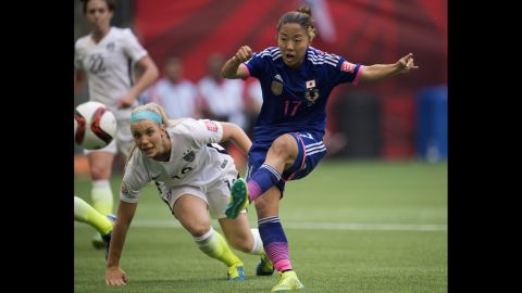 Japan's Yuki Ogimi of Japan scores a goal during the first half.