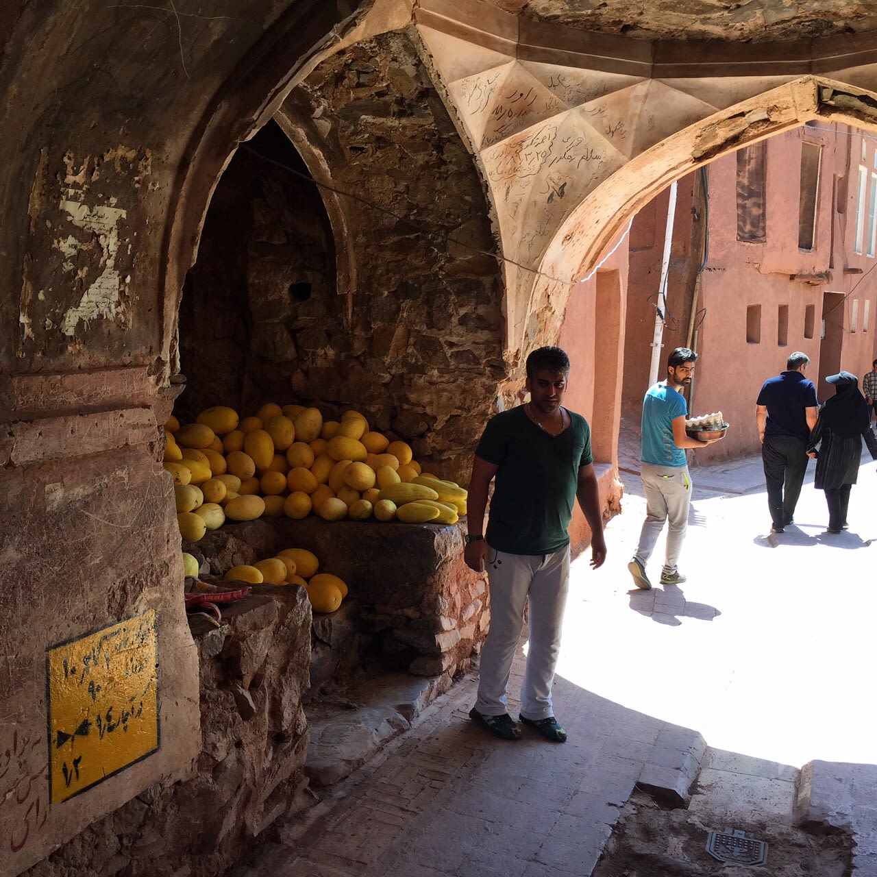 A fruit seller in Abyaneh. The people here are laid back but also well educated. 