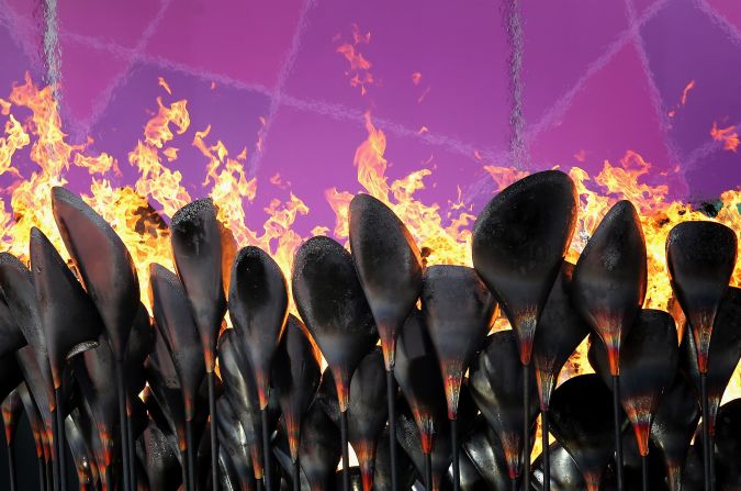 The 2012 Summer Olympics and Paralympics cauldron in London.