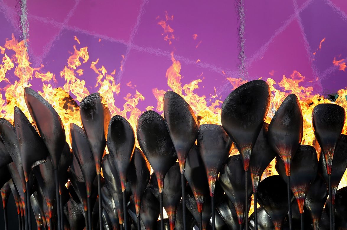 The 2012 Summer Olympics and Paralympics cauldron in London.
