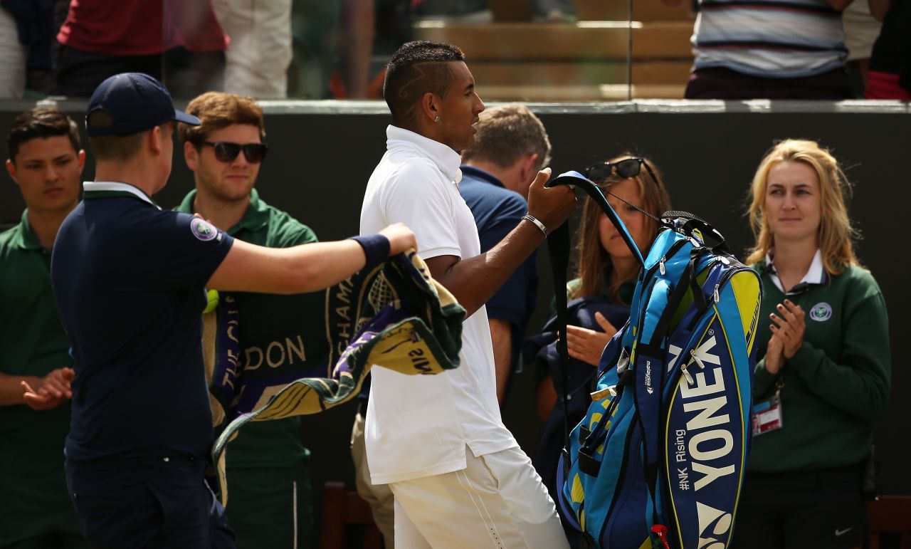 Gasquet lost to Kyrgios last year at Wimbledon after holding nine match points. But he won in four sets Monday to reach the quarterfinals and send Kyrgios packing. 