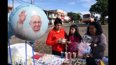 Religious memorabilia is sold in Asuncion, Paraguay, on July 6.