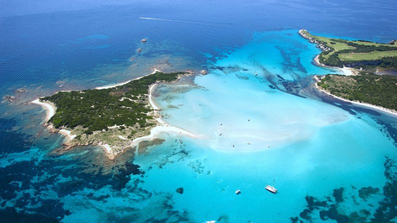 This tiny island resembles an atoll in Micronesia, but is instead found 300 meters off the southern tip of Corsica. It can be reached, depending on the tide and fitness levels, simply by walking or swimming from Piantarella beach on the Corsican mainland.