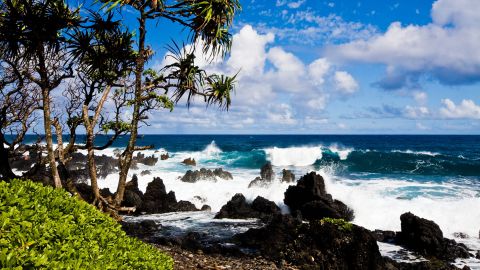 Begin your trip on the island of Maui with the quintessential sunrise bike ride to the 10,023-foot volcanic crater of Haleakala, or the white-knuckle scenic drive to Hana. Stop at Oheo Gulch, a string of waterfalls and ponds in Hana, for an obligatory dip. 