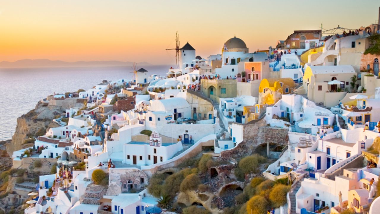 Highlights of Santorini include the black sands of Perissa Beach, the richly preserved, prehistoric Akrotíri settlement, best known as the "Minoan Pompeii," and the postcard-worthy sunsets over Oia, the cliff-top village that is one of the most photographed spots in the world.