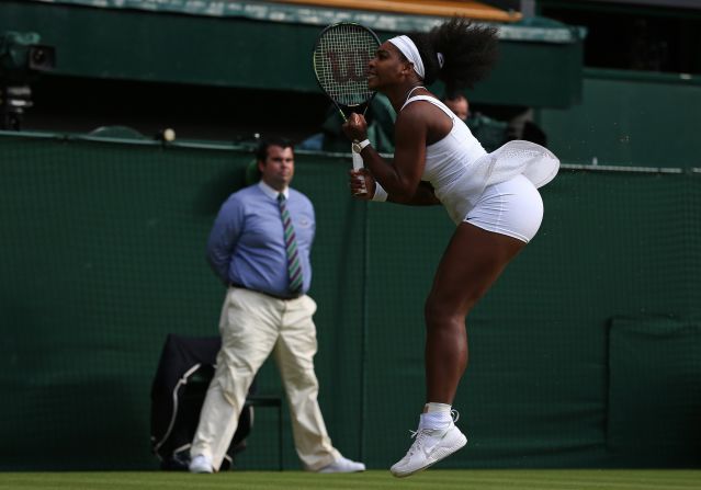 Williams jumped in joy when it was over. She's now two matches away from winning four grand slams in a row -- or the "Serena Slam."