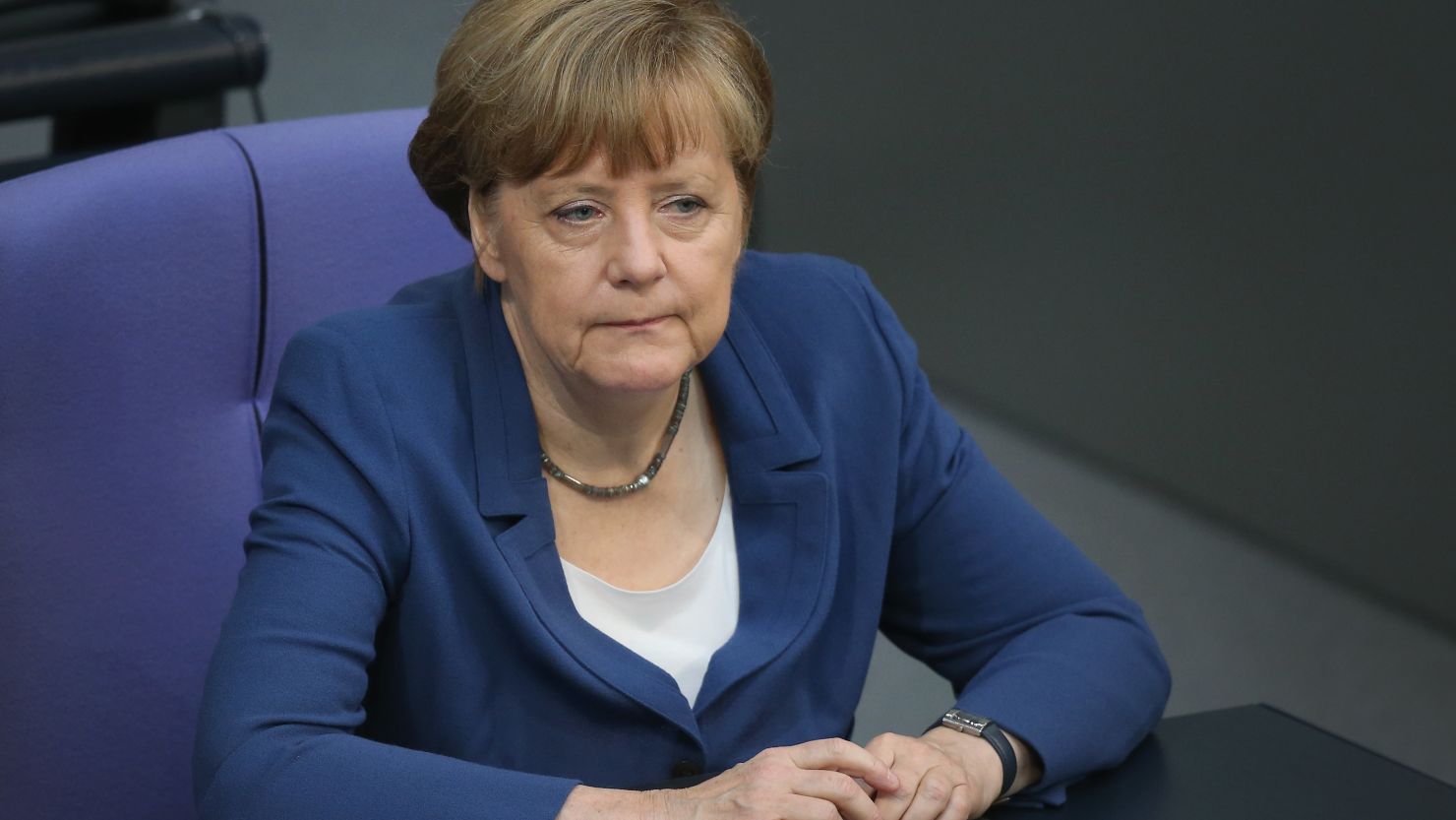 The building that houses German Chancellor Angela Merkel's office was partly closed Wednesday.