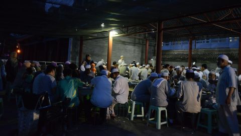 About 200 Muslims  took part in the Iftar meal at the Niujie Mosque on July 6.