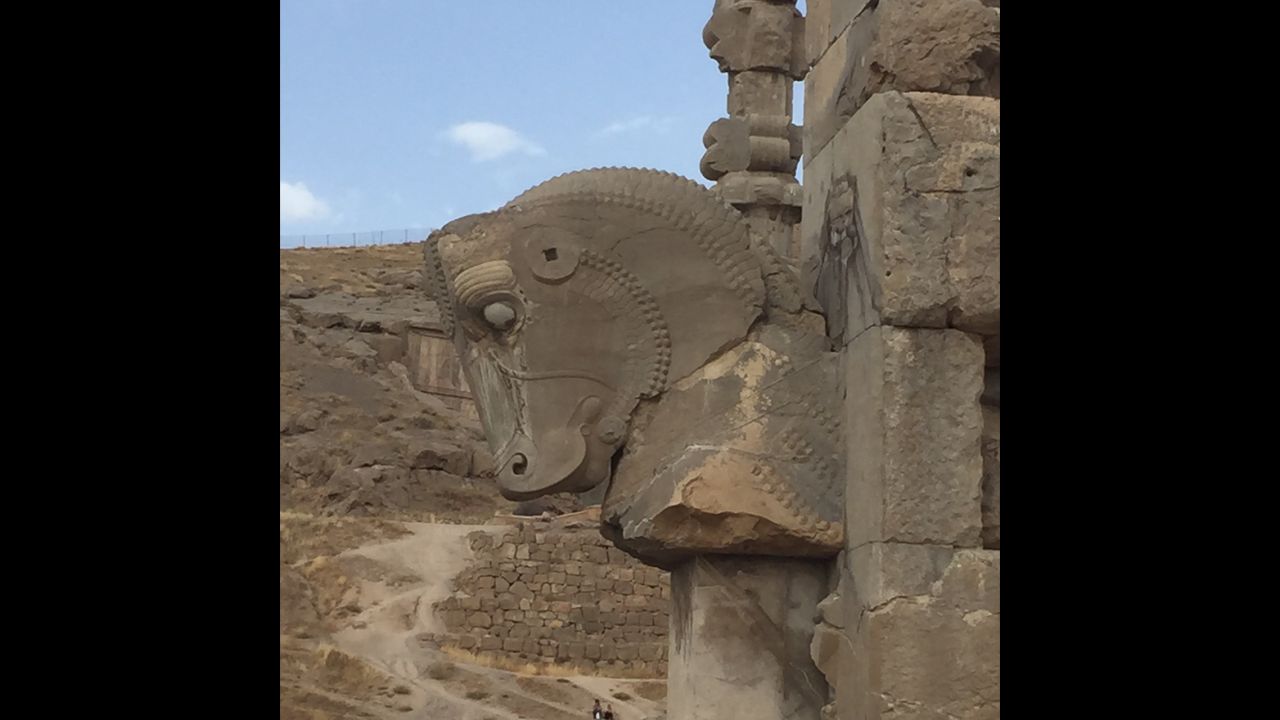 Persepolis was the ancient ceremonial capital of Persia. The defense ministry and the entire site are decorated with statues and frescos showing the Persian army.