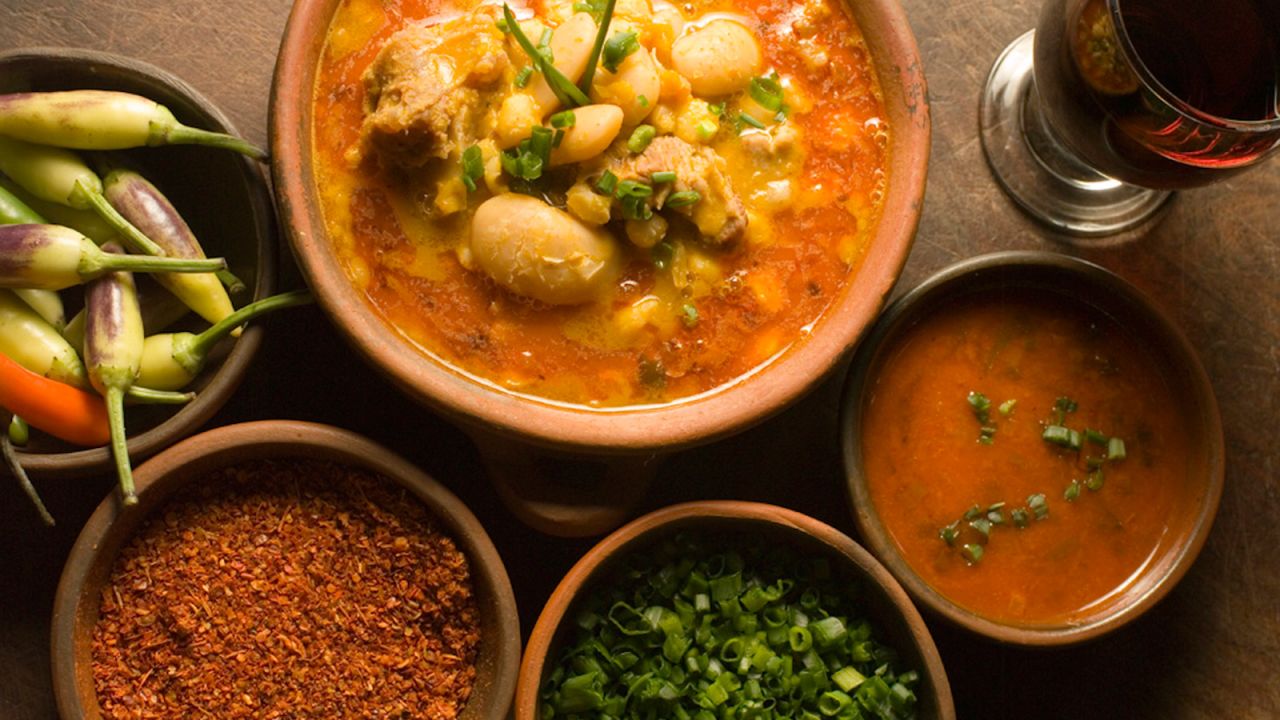 Locro is a national dish traditionally served on May 25 to mark Argentina's May Revolution. The hearty stew is made from white corn, beef or pork, tripe and red chorizo, as well as other vegetables.