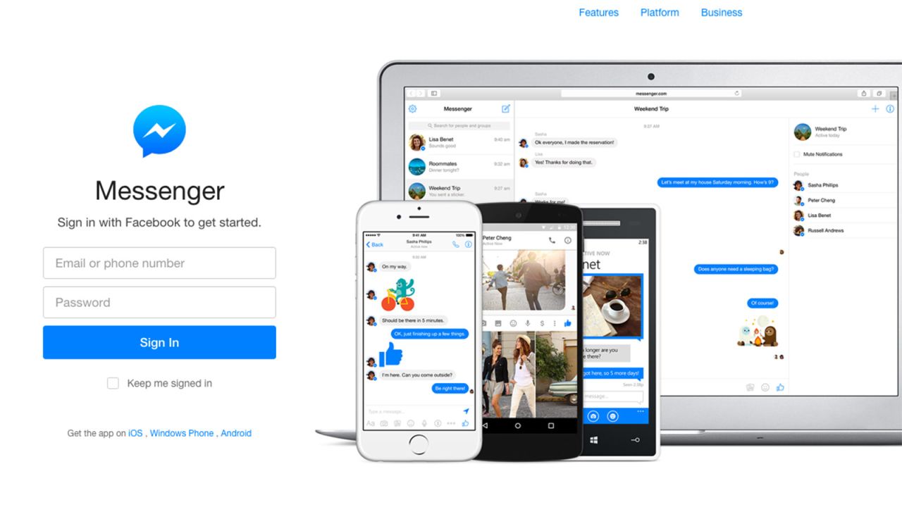 Mobile users who want to message friends can do so using the Messenger app, introduced in 2011.