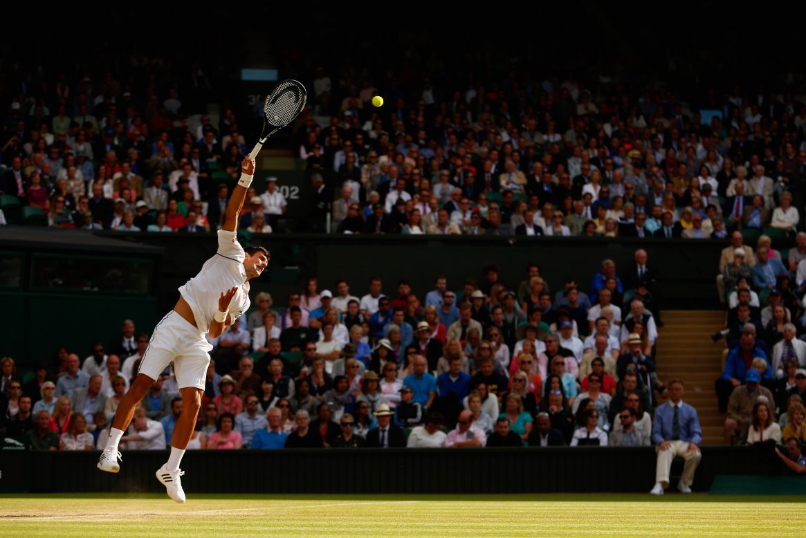 Djokovic breezed on serve -- not facing a break point -- as he improved to 13-0 against the reigning U.S. Open champion. 