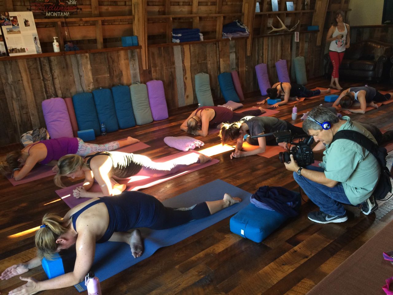 Getting over the fear of riding or interacting with a horse is a big focus for many of Cowgirl Yoga's clients. "To be able to come here and mix that with the yoga is just wonderful. It's the horse-human connection, and being open to whatever that brings," Vap says. 