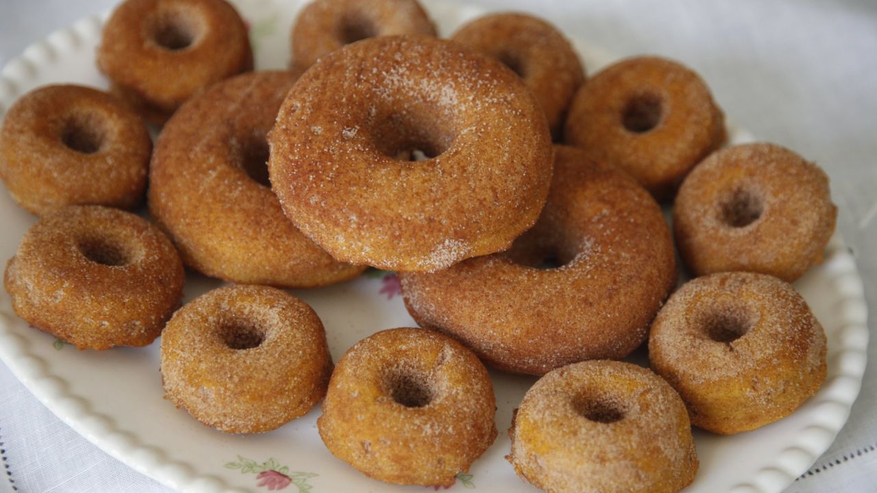 Homemade pumpkin doughnuts are a fall favorite in our house.