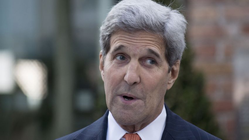 U.S. State Secretary John Kerry addresses a press conference of the Palais Coburg Hotel where the Iran nuclear talks meetings are being held in Vienna, Austria on July 9, 2015.
