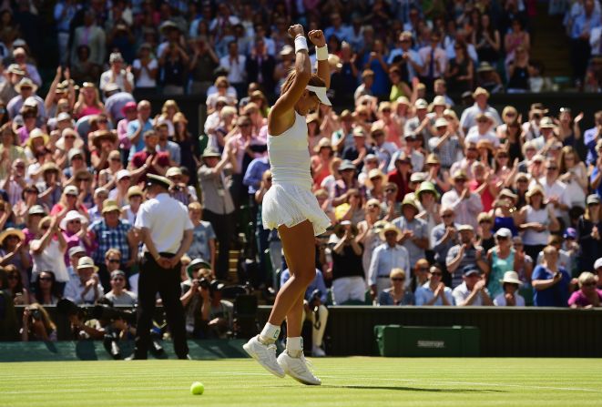 Only one other Spanish woman has ever won Wimbledon, Conchita Martinez in 1994. Martinez is Muguruza's Fed Cup captain.