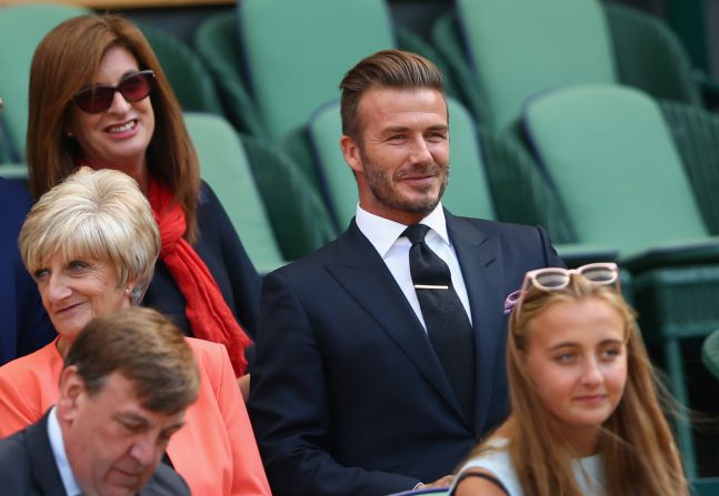 For the second straight day, David Beckham was at the All England Club. 