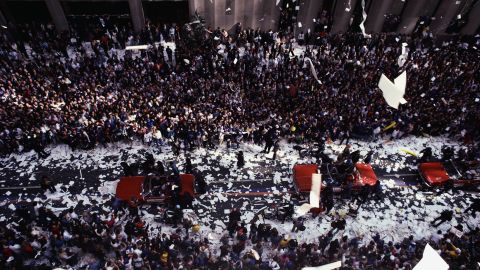 The baseball team the New York Mets have had participated in three ticker tape parades. Twice they were celebrated for winning the World Series, while the other parade was when the team joined the National League. By contrast, the New York Yankees have been in parades seven times. 