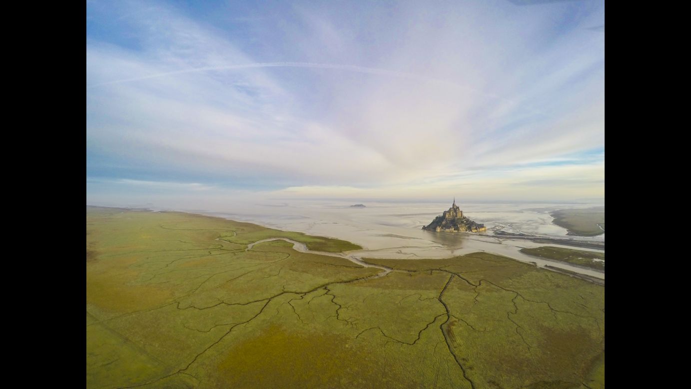 <strong>2nd Prize Winner, Places category</strong>: <a href="http://www.dronestagr.am/mont-saint-michel-8/" target="_blank" target="_blank">Mont Saint-Michel</a> in Normandy, France