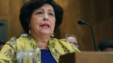 WASHINGTON, DC - JUNE 25: The Office of Personnel Management Director Katherine Archuleta testifies before the Senate Homeland Security and Governmental Affairs Committee about the recent OPM data breach in the dirksen Senate Office Building on Capitol Hill June 25, 2015 in Washington, DC. Archuleta said that the recent report that 18 million current, former government employees and people who applied for jobs had their personal data stolen is not confirmed and that only 4.2 million records had been breached. (Photo by Chip Somodevilla/Getty Images)