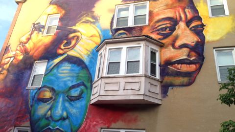 Artist Ernest Shaw painted Nina Simone in his Baltimore civil rights mural.