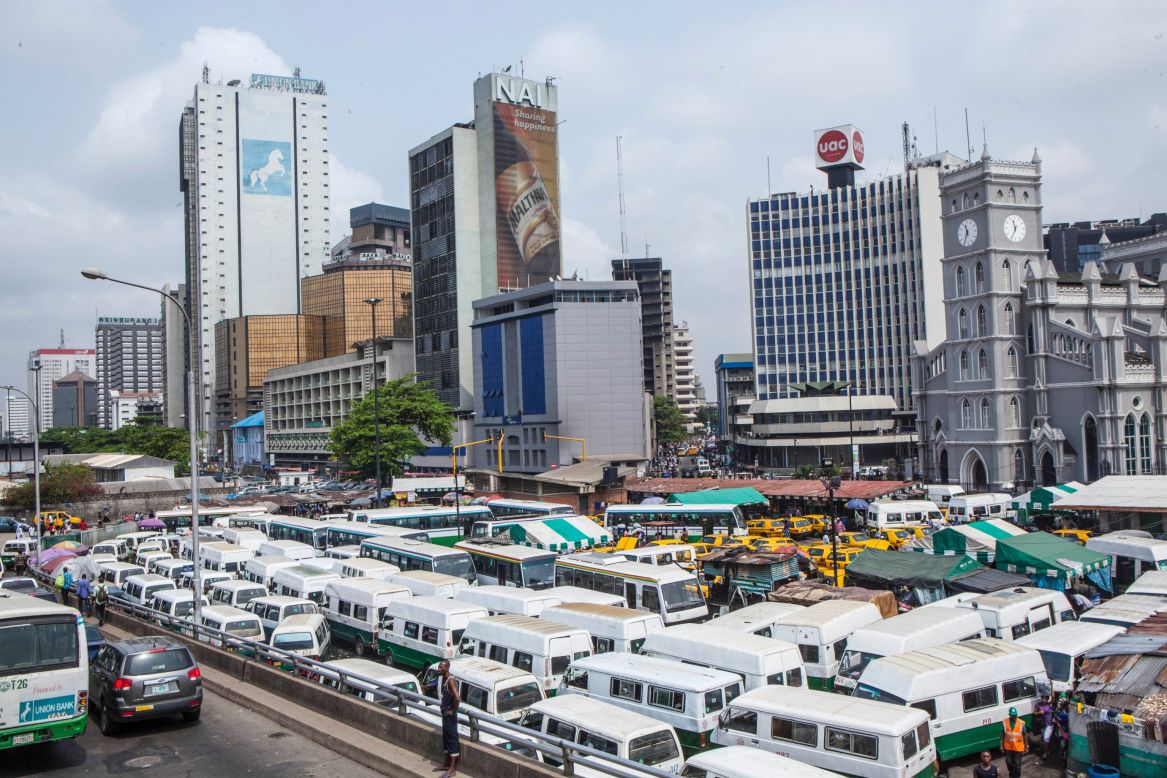 "Lagos is a kind of functional chaotic mess," says Esiebo. "From faraway it looks chaotic, but you find a way to survive, to get to your destination."<br /><br />To emphasize this point, he talked his way to into a private building to capture the city's commercial nerve center from up high. 