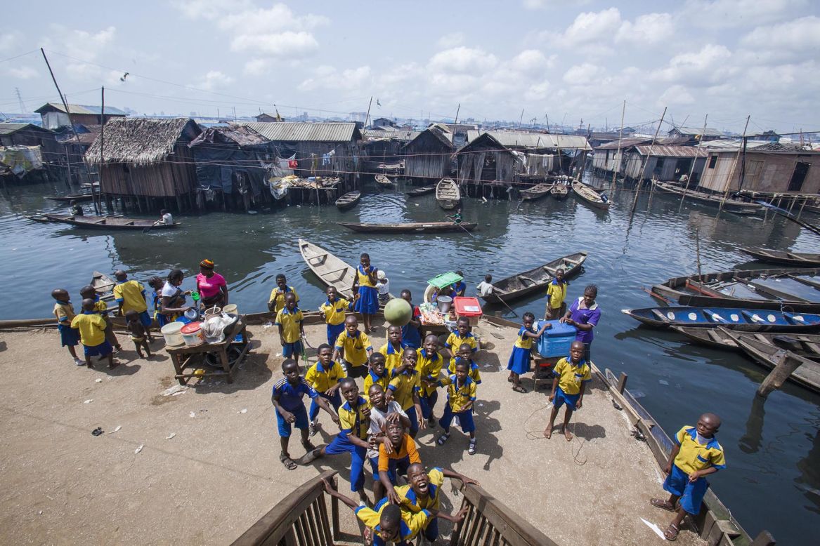 Makoko is one of  Lagos' most famous (or infamous) sights. By some estimates, 250,000 people live in the floating slum. <br /><br />"When people visit Lagos, they immediately go to Makoko and all they pay attention to is the bad parts," notes Esiebo.<br /><br />"I was more interested in showing the resilience of the people that live there, the people that still have hope, so I focused on education and the schools. Education is the only way that you can escape the poverty line," he adds. 