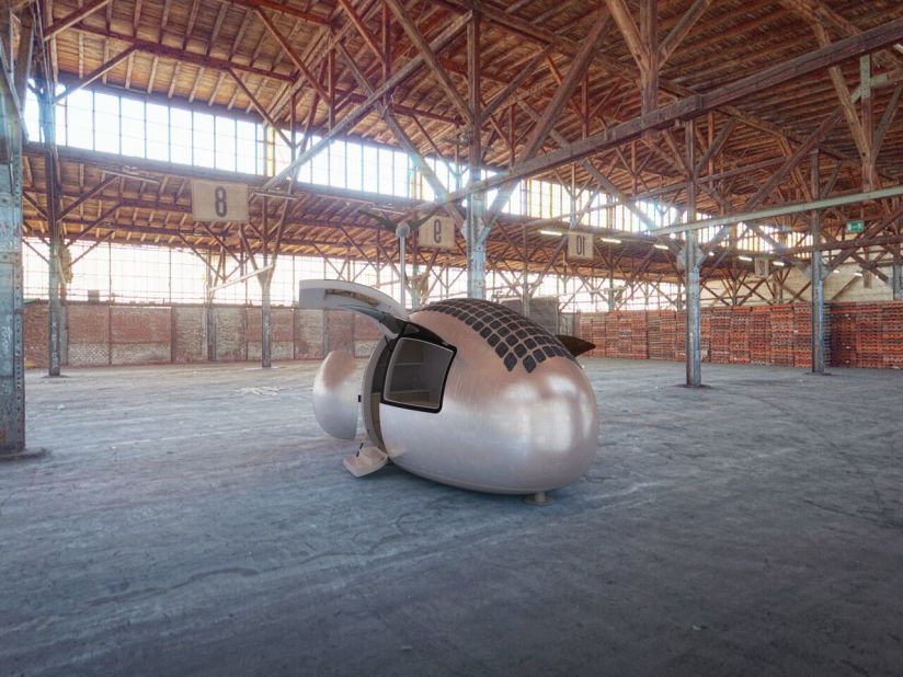 The capsule fits in a shipping container allowing it to be transferred anywhere. 