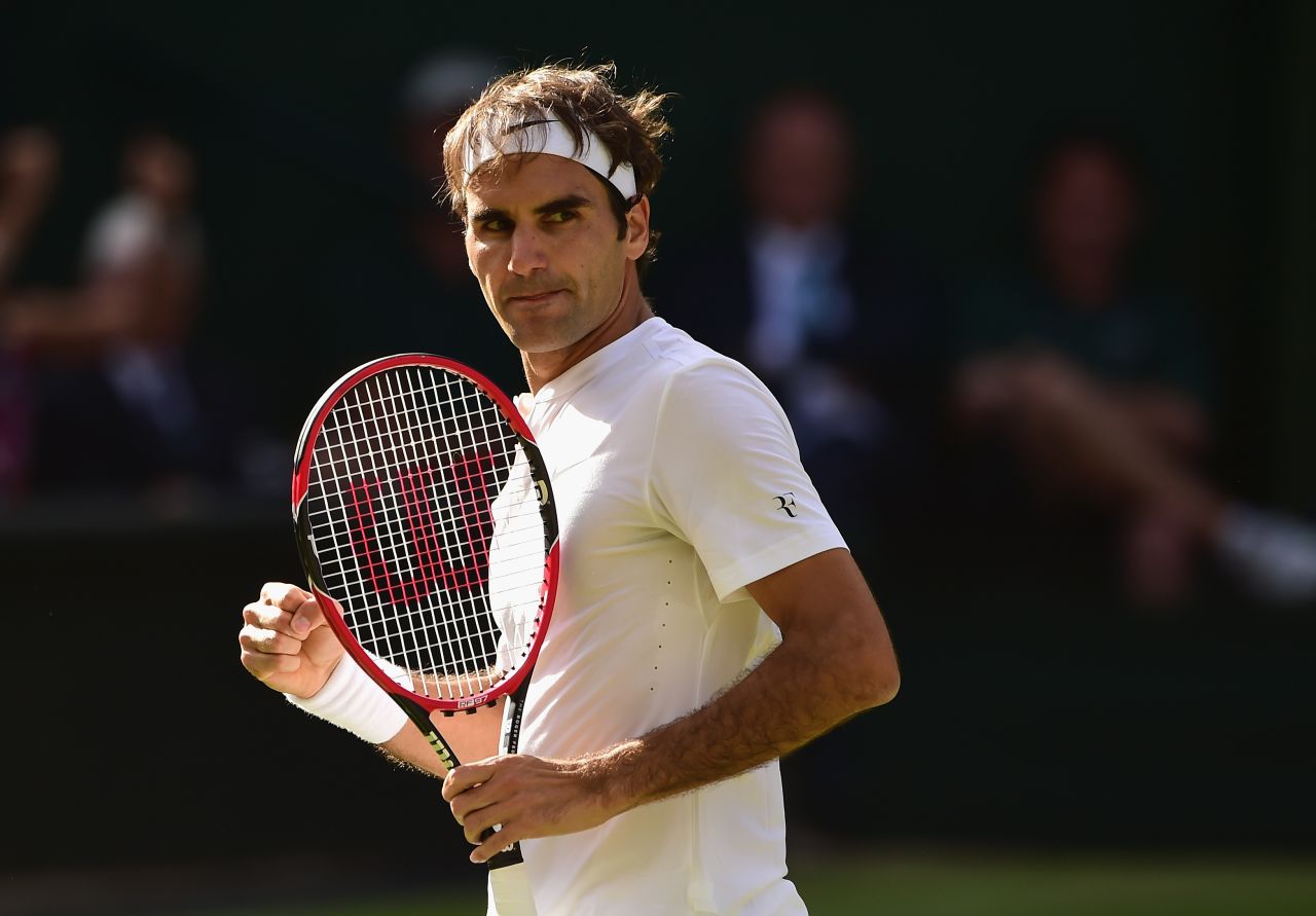 Roger Federer had his game face on as he dismantled Andy Murray's hopes of playing in another Wimbledon final.