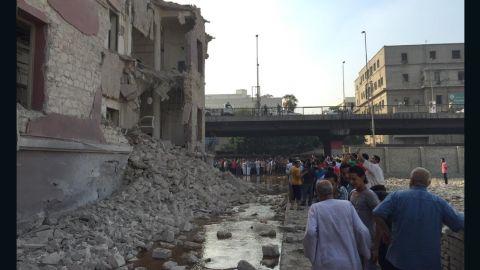Aftermath of explosion near the Italian consulate in downtown Cairo