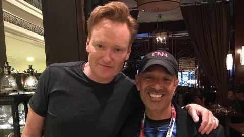 Conan O'Brien is spending all of Comic-Con taping his show, and Alexander Hernandez ran across him early during the convention.