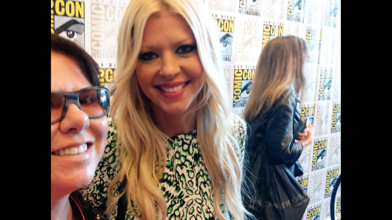 The "Sharknado" sequels have no end in sight, so Tara Reid returned to Comic-Con, where she took a selfie with Chris Morrow.