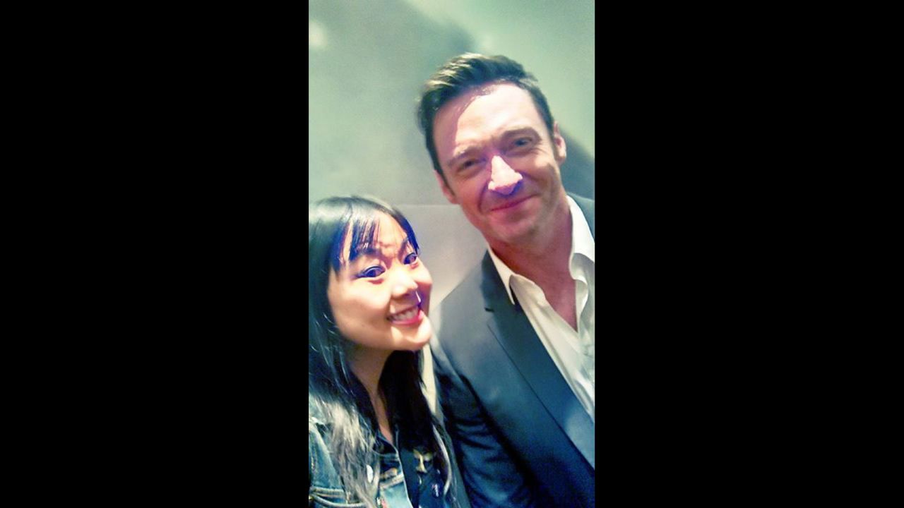 Laura Sirikul happened to catch Wolverine himself, Hugh Jackman in the elevator on the way to his first panel Saturday morning for the upcoming movie "Pan."