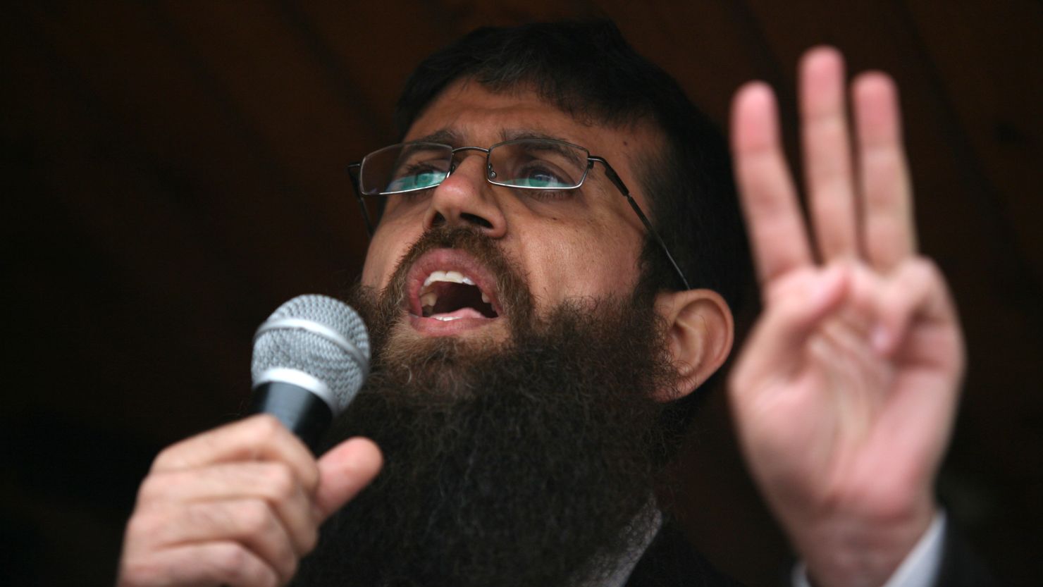 Khader Adnan, a member of Islamic Jihad, was released from an Israeli jail Sunday. In this 2012 photo, he addresses a crowd in the West Bank following a prior release from jail.