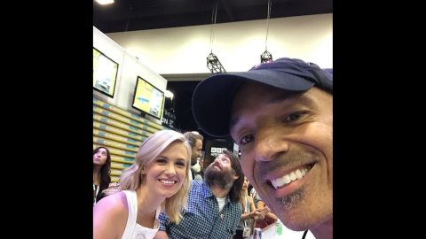 January Jones took a moment from the "Last Man on Earth" autograph signing to pose here.