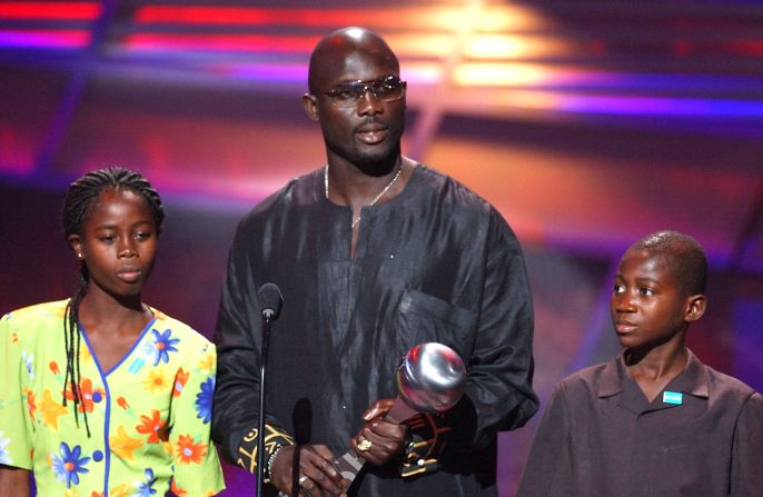 <strong>George Weah </strong>was the <a href="index.php?page=&url=http%3A%2F%2Fwww.fifa.com%2Fclassicfootball%2Fplayers%2Fplayer%3D2187%2F" target="_blank" target="_blank">1995 FIFA World Cup Player of the Year.</a> He received the 2004 Arthur Ashe Courage Award for his humanitarian work in his home country, Liberia. As a former <a href="index.php?page=&url=http%3A%2F%2Fwww.unicef.org%2Fpeople%2Fpeople_george_weah.html" target="_blank" target="_blank">UNICEF</a> ambassador, he helped to publicize immunization campaigns, supported HIV/AIDS education and coached the national football team.