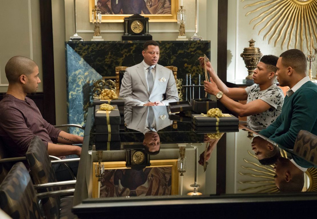 The cast of 'Empire' from left to right in a scene from 2015: Jussie Smollett, Terrence Howard, Bryshere Gray and Trai Byers. 