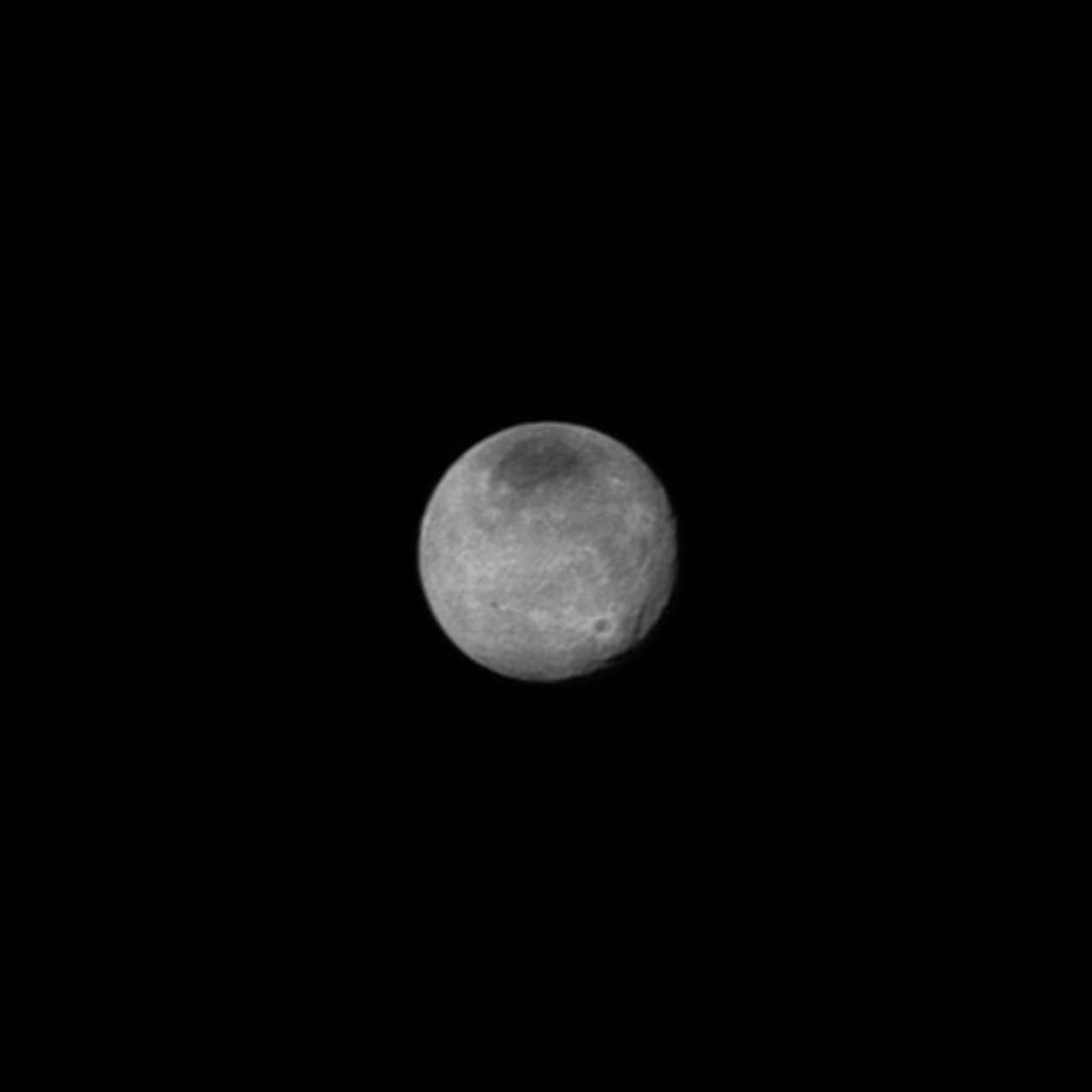 New Horizons snapped this photo of Charon on July 12. It reveals a system of chasms larger than the Grand Canyon. The spacecraft was 1.6 million miles away when the image was taken.