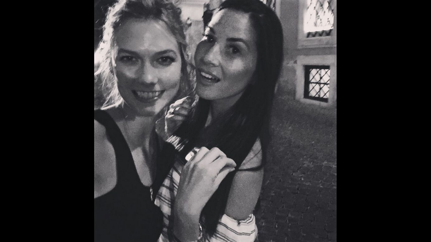 "Guess who I ran into on the streets of Rome?!....the lovely @OliviaMunn," <a href="https://instagram.com/p/47LO5NESmt/" target="_blank" target="_blank">said model Karlie Kloss,</a> left, on Thursday, July 9.