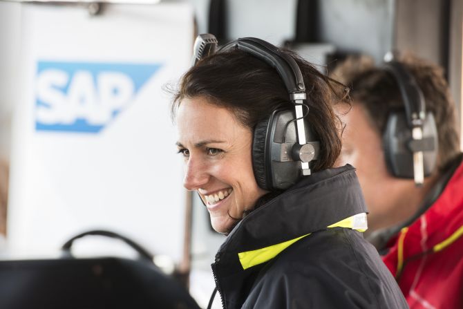 The London-based adventurer is best known for her TV work commentating on the Extreme Sailing Series and the America's Cup.