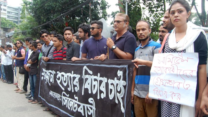 Bangladeshis protest against the beating death of a 13-year-old boy in Sylhet.