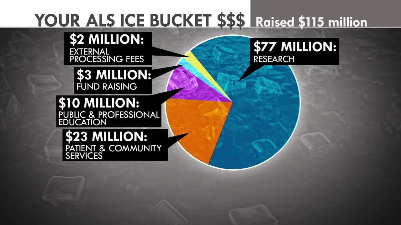 A breakdown of what the ALS Association did with $115 million of Ice Bucket Donations.