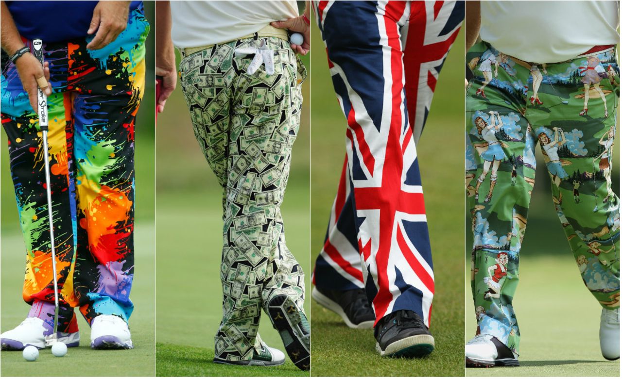 Known as "Wild Thing," Daly has cultivated a reputation for wearing exuberant designs, notably his garish trousers.