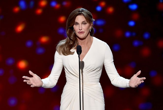 Caitlyn Jenner <a href="index.php?page=&url=http%3A%2F%2Fmoney.cnn.com%2F2015%2F07%2F15%2Fmedia%2Fespys-caitlyn-jenner-arthur-ashe-award%2F">accepts the Arthur Ashe Courage Award</a> during the ESPYs in Los Angeles on Wednesday, July 15. In her first speech since identifying as transgender, she said she wants to "reshape the landscape of how trans issues are viewed."