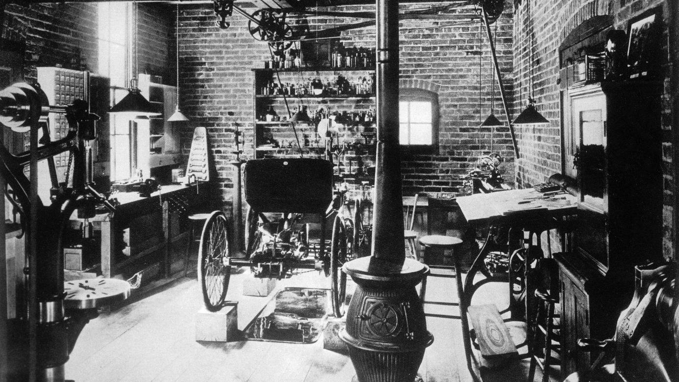 In 1890, Ford constructed his first car in this workshop. He was still learning the nuts and bolts, so to speak, and he took a job in an electrical plant in 1891 to expand his knowledge of machinery and systems. Within five years, he was chief engineer of the local Edison Electric Illuminating Co.