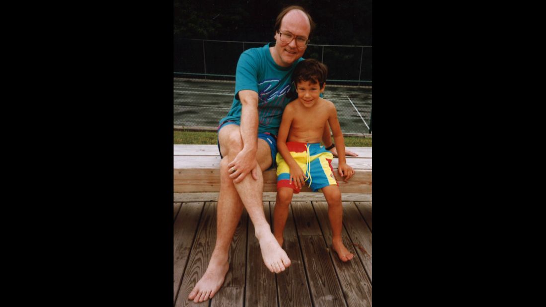 A treasured memory: Kim Manlove and his son, David, in the late 1980s. David died in 2001 at the age of 16, in a drug-related drowning.