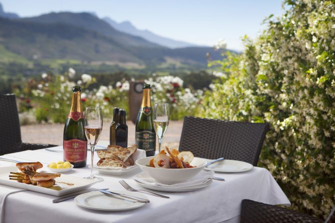 Cape Winelands is home to Pinotage, the only new grape variety created outside Europe. It has many renowned vineyards. Haute Cabriere (pictured here) lies in Franschhoek, one of the <a href="index.php?page=&url=http%3A%2F%2Fedition.cnn.com%2F2015%2F07%2F27%2Ftravel%2Fseven-best-cape-town-vineyards%2F">popular wine trails</a>. 