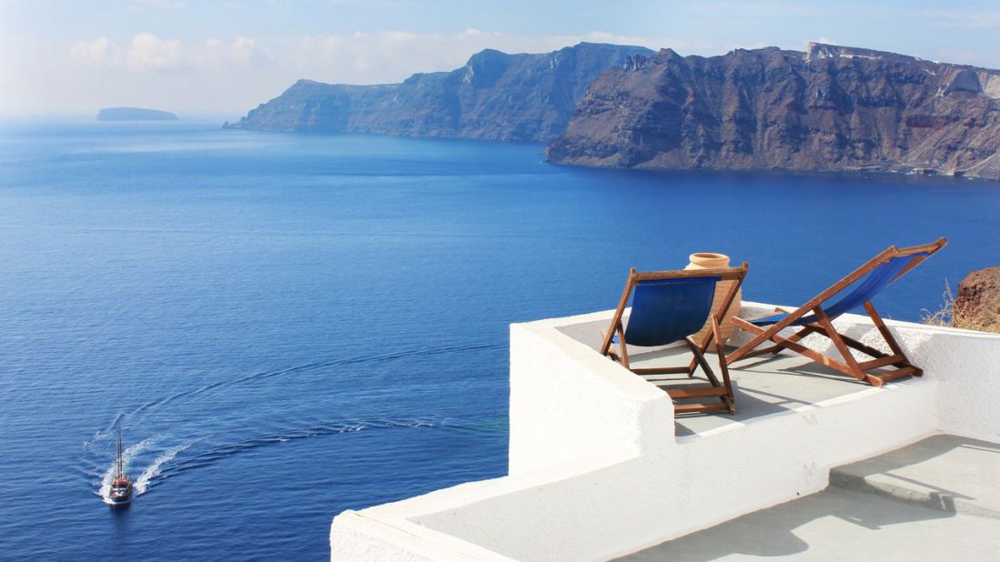 Honeymooning couples and jetset travelers may have bumped up the room rate on Greece's best known island, but the views over the vast flooded volcano caldera are, especially at sunset, priceless.